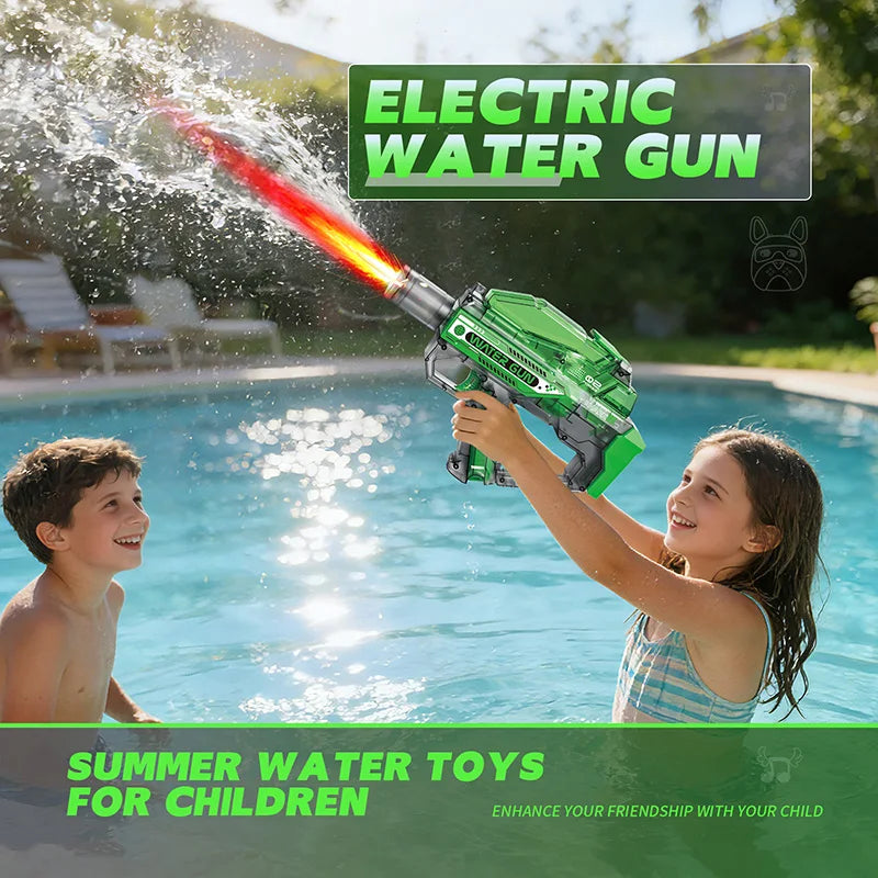 Summer Outdoor Shooting Game Toys for Kids Battery Powered Electric Water Gun Transparent  Children Automatic Water Spray Guns