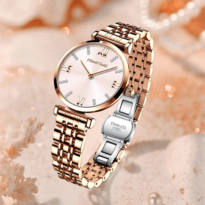 ROMITIME Women's Watch Luxury Elegant Trend Simple Waterproof Original Certification Stainless Steel Quartz Wrist watch