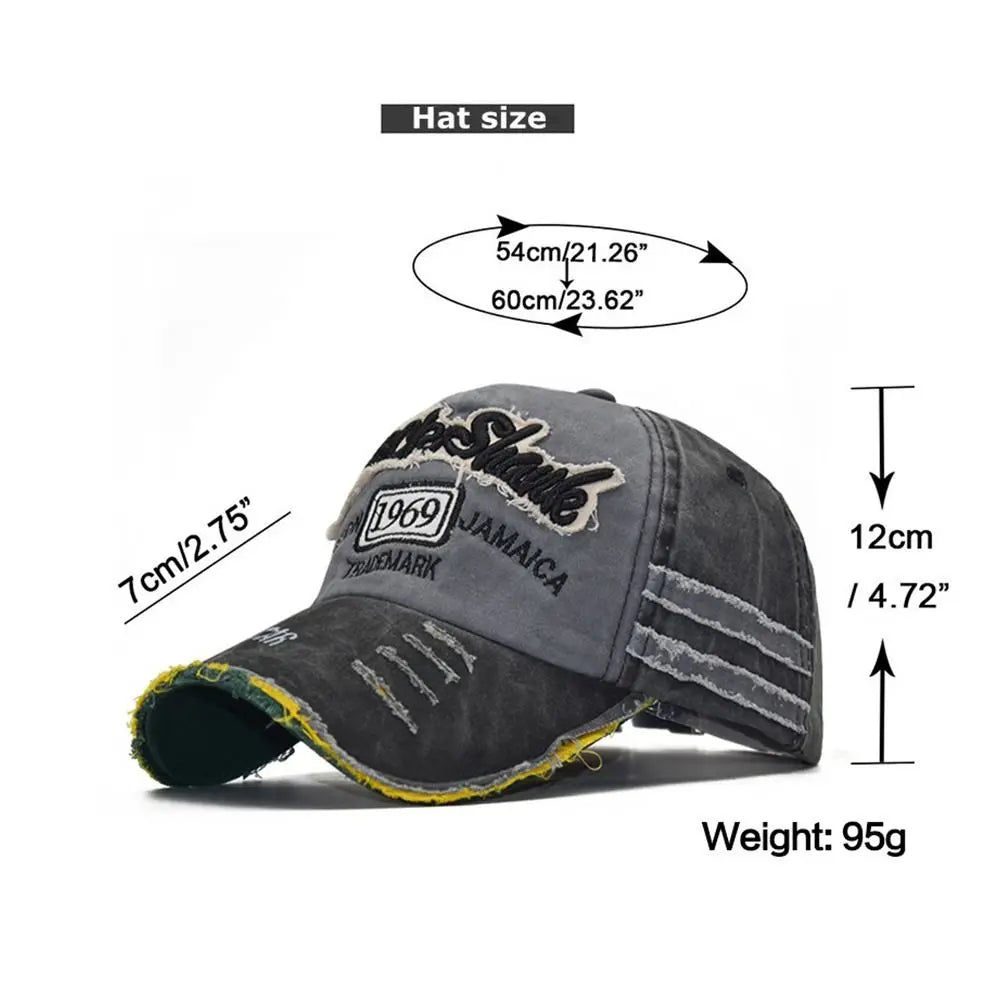 Outdoor Sports WASHED DENIM Adjustable Sunscreen Hats Baseball Hats Distressed Faded Cap Embroidery Baseball Caps