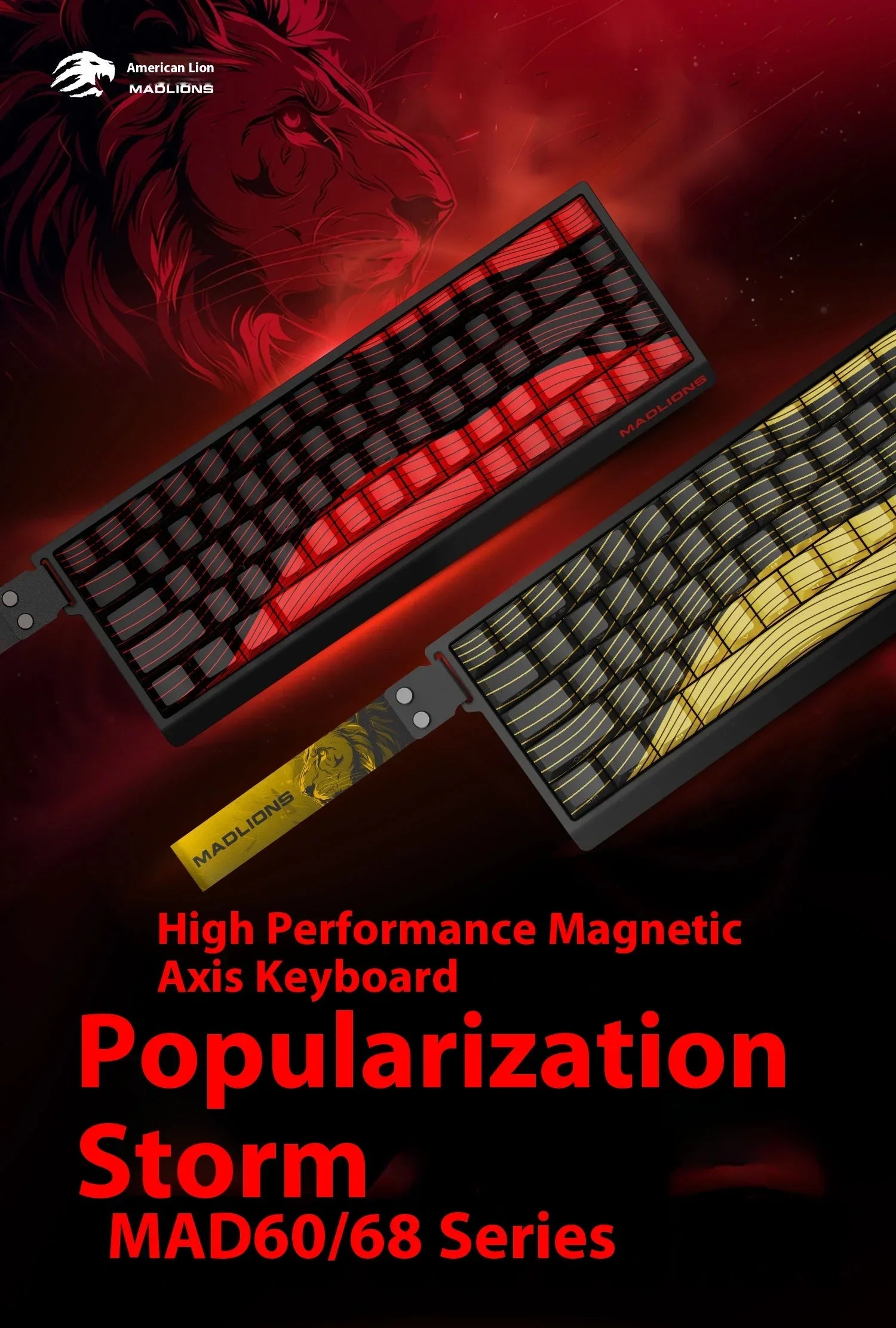 MADLIONS MAD 60/68 HE 8Khz Wired Magnetic Axis Keyboard 68-key Hot-swappable Macro Defines Ultra-low Latency Gaming Keyboard