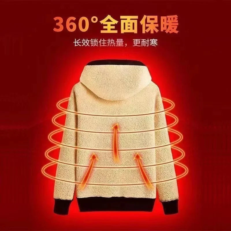 2024 Autumn and Winter New Hooded Lamb Fleece Hoodie Solid Color with Thick Fleece for Men and Women, Warm and Casual Versatile