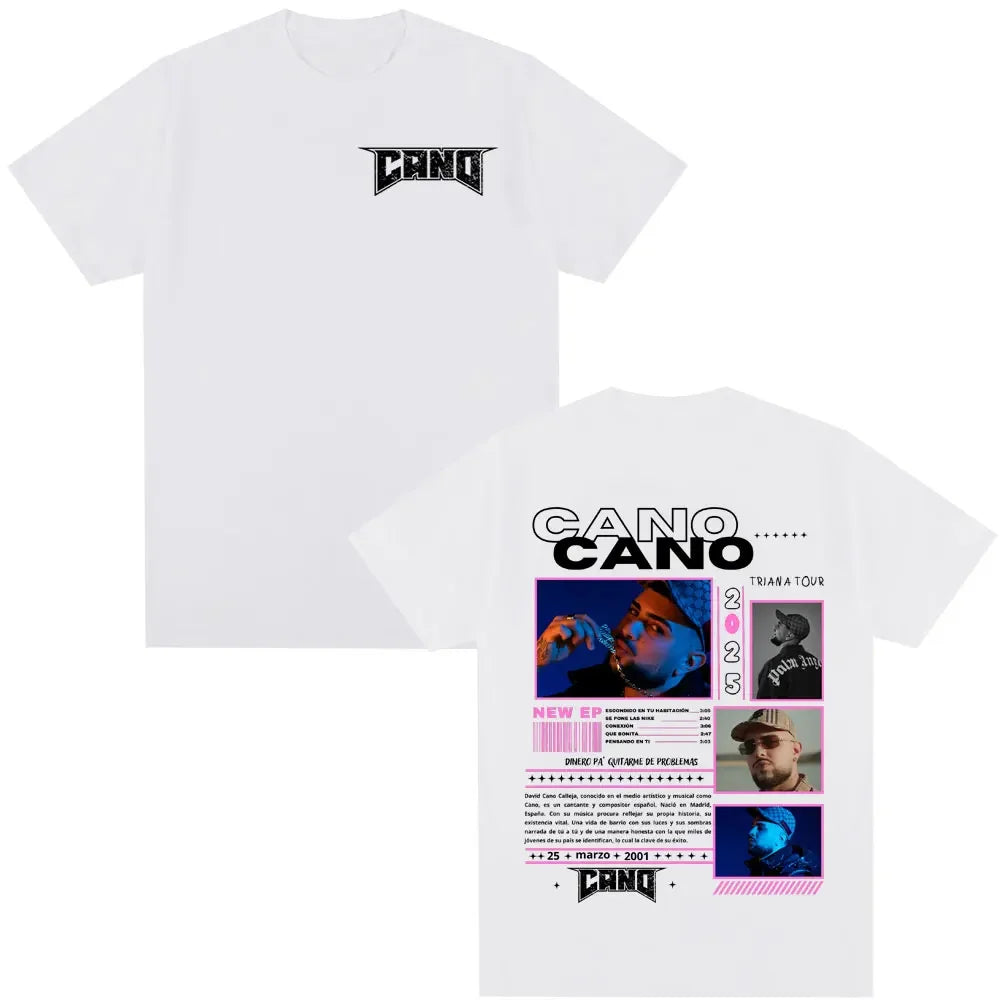 Rapper Cano Triana Tour Merch T-shirts Men Women Fashion Hip Hop T Shirt Comfort Casual Short Sleeve T-shirt