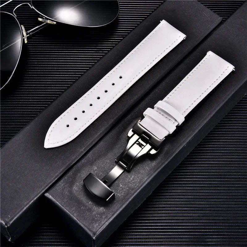 New Women's Business Commuter Strap 18mm 20mm 22mm 24mm with Automatic Butterfly Buckle Watchband