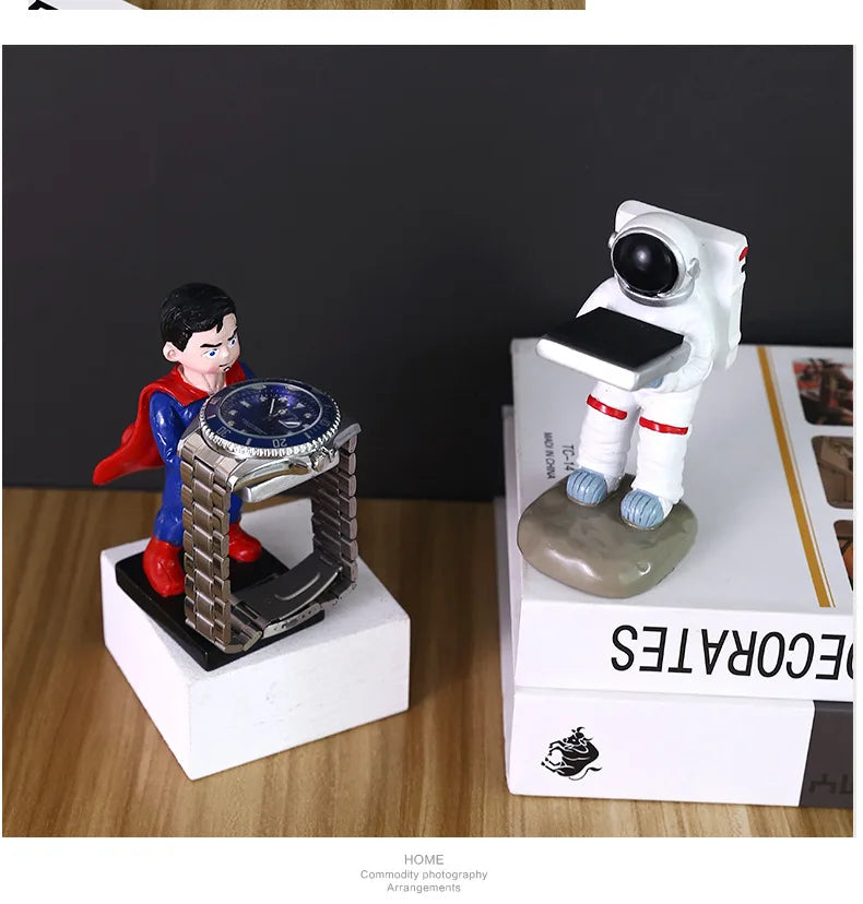 Trendy Watch Display Stand, Electroplating Cartoon Bear, Animal Resin Ornaments, Jewelry Storage Rack, Watch Holder Figure Stand