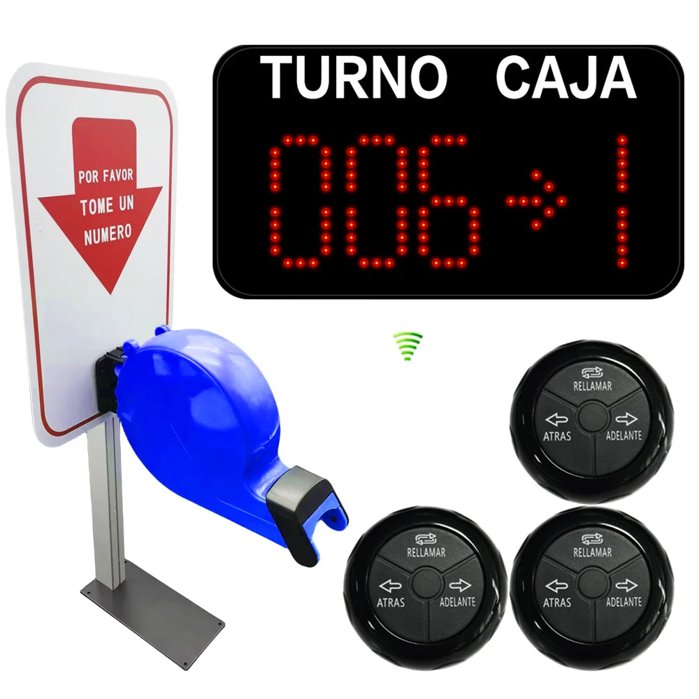 Queue Calling System with Next control button can add the number one by one Blue Ticket Dispenser with Paper Roll