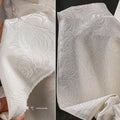 Jacquard Fabric White Large Rose Texture Windbreaker Dress Designer Cloth Diy Apaprel Sewing Meters Rayon Polyester Material