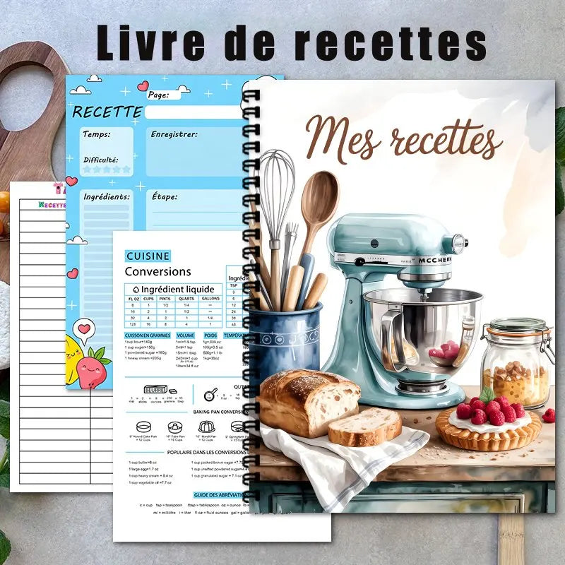 French recipe book, personal recipe book， Home cooking, food diary, illustrated diary, high-end kitchen supplies, holiday gifts