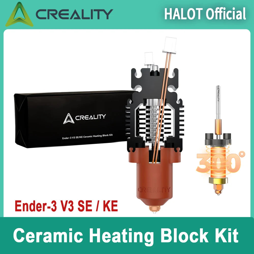 Creality Ender 3 V3 SE/V3 KE Ceramic Heating Block Kit Quick-swap Nozzle Upgrade Hotend Kit 300℃ Temperature 600mm/s High-Speed