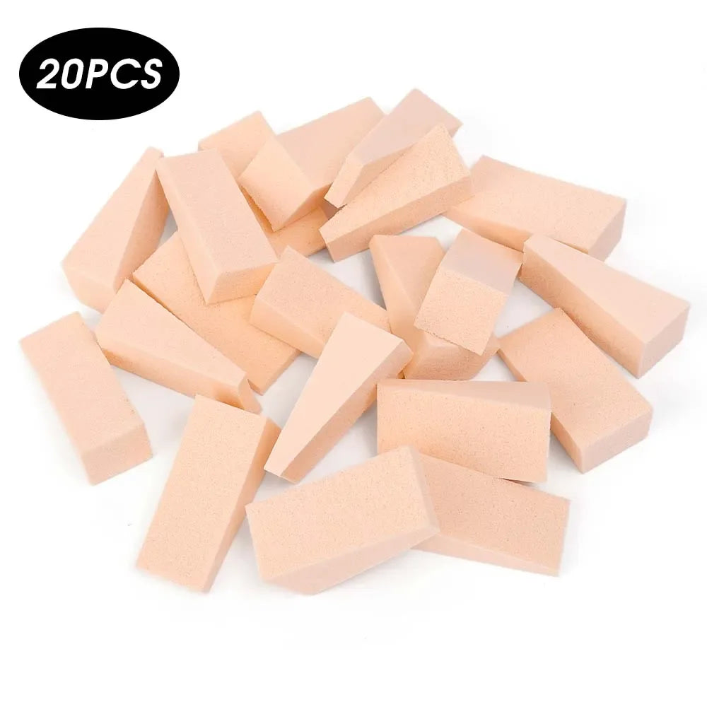 100pcs Foundation Makeup Sponge Block Hydrophilic Firm Sponge Non Latex Cosmetic Powder Puff Wet and Dry Makeup Puff Beauty Tool