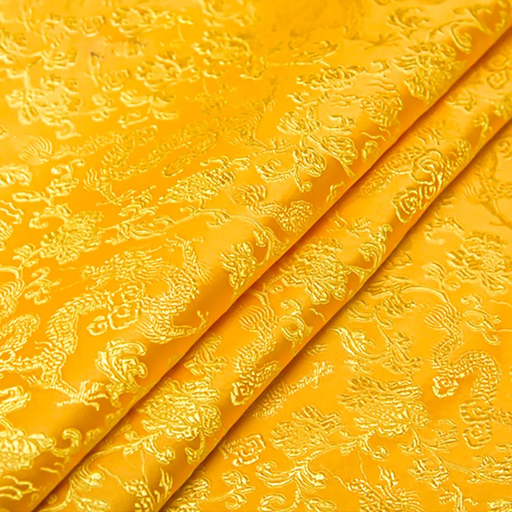 Chinese Dragon Pattern Brocade Jacquard Damask Fabrics Imitation Silk For Cheongsam Garment DIY Designer Cloth Patchwork Pillow
