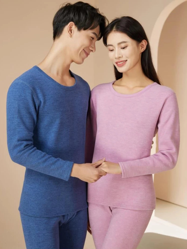 Winter Thermal Underwear Set Men Women Thickened Keep Warm for Cold Weather Long Sleeve Thermos Underwear Bottoming Top Pants