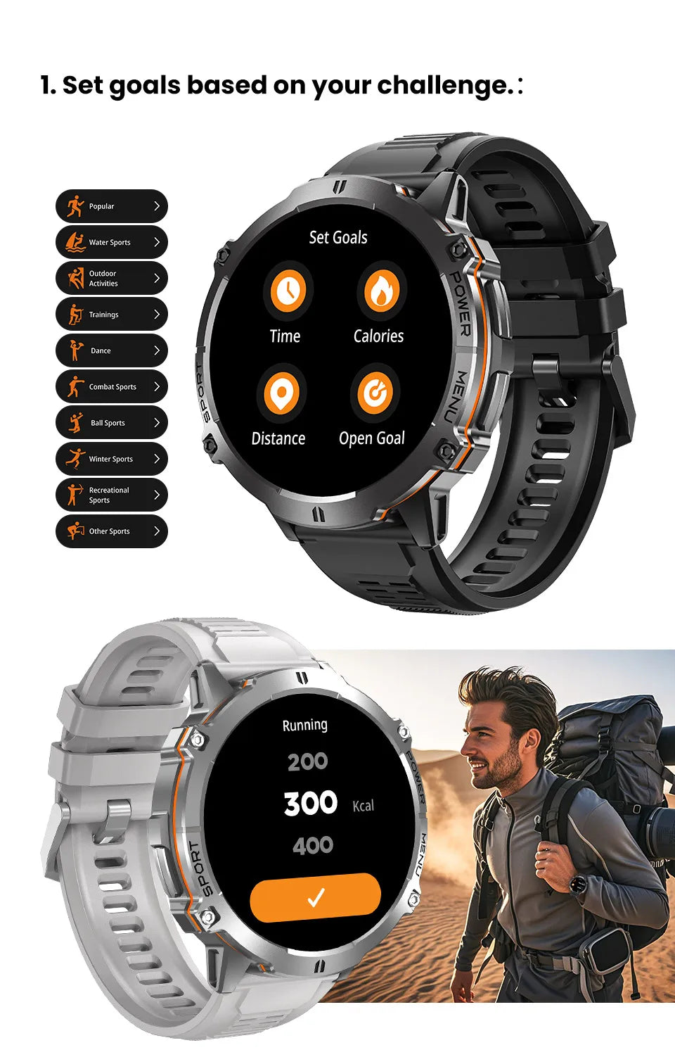 2026 Military TANK X3 Smart Watch Men 1.73" AMOLED Screen 5ATM Waterproof 1000mAh Battery GPS Sports Fitness Track Smart Watches