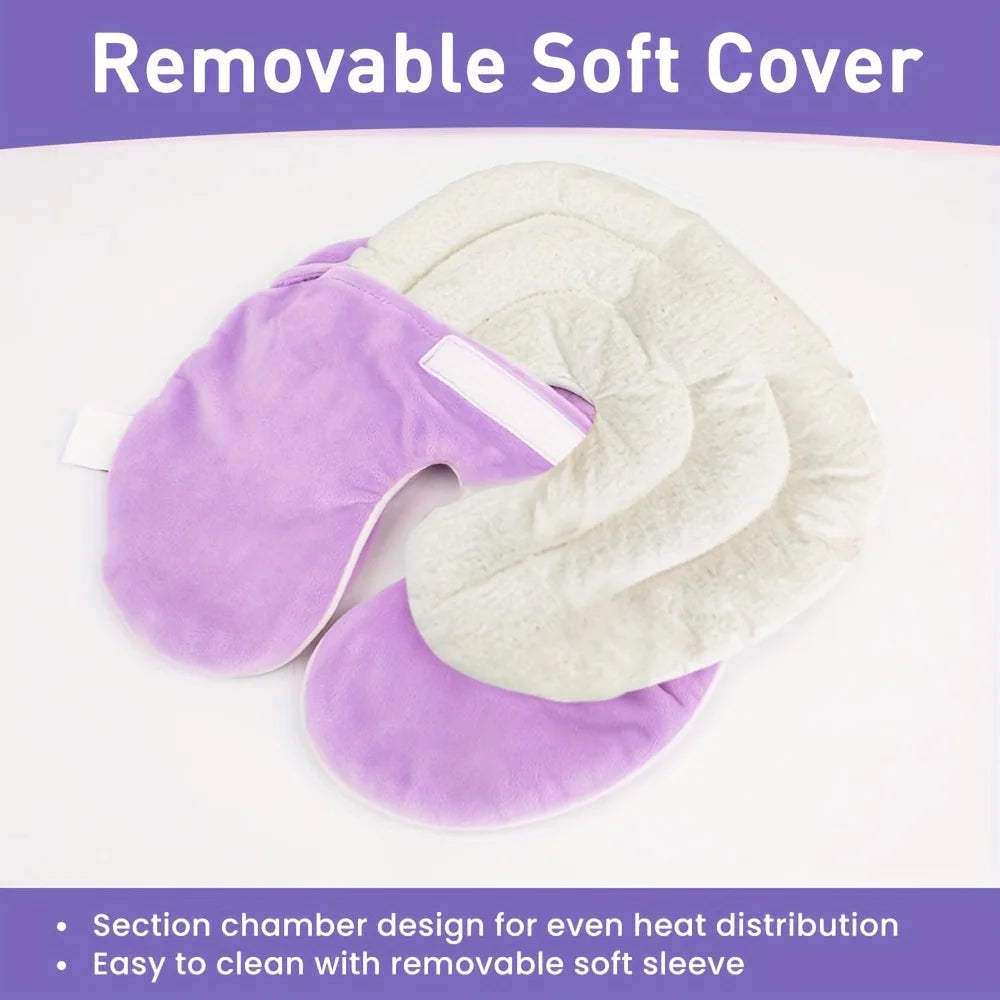 Heated Face Mask Cold Face Eye Mask Ice Pack Microwave Heating Pad for Face SPA Sinus Mask for Migraine Tension Stress Headache