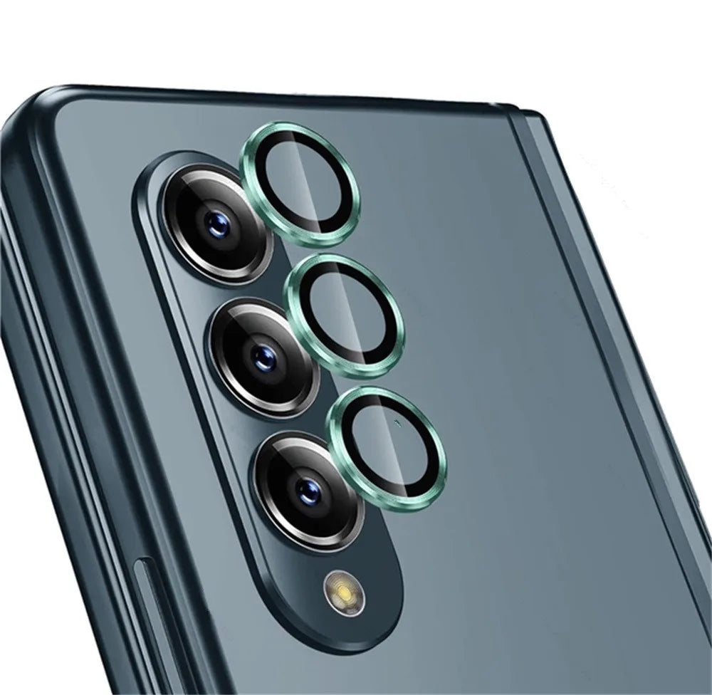 For Samsung Galaxy Z Fold 6 5 4 5G Metal Camera Lens Ring Cover On Sumsung Z Fold 5 Zfold 4 Lens Tempered Glass Protective Film