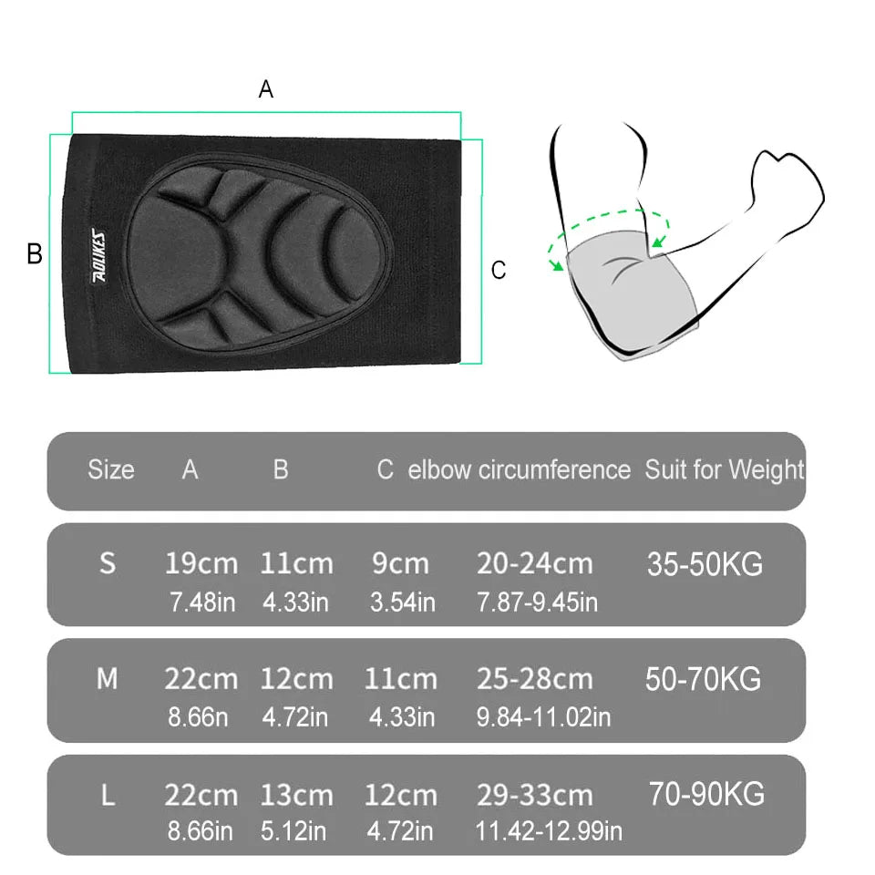 AOLIKES 1 Pair Foam Elbow Pads Anti-collision Sports Roller Skating Anti-fall Volleyball Riding Street Dance Elbow Protector