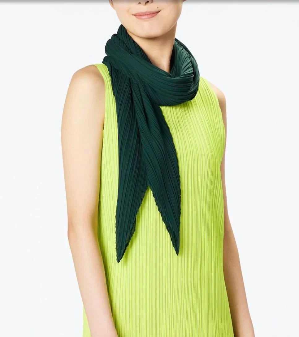 Miyake Pleated Women Scarf Shawl Fabric Korean Fashion Thin Sunscreen Scarf Foulard Femme Luxe Marque Hijabs for Woman