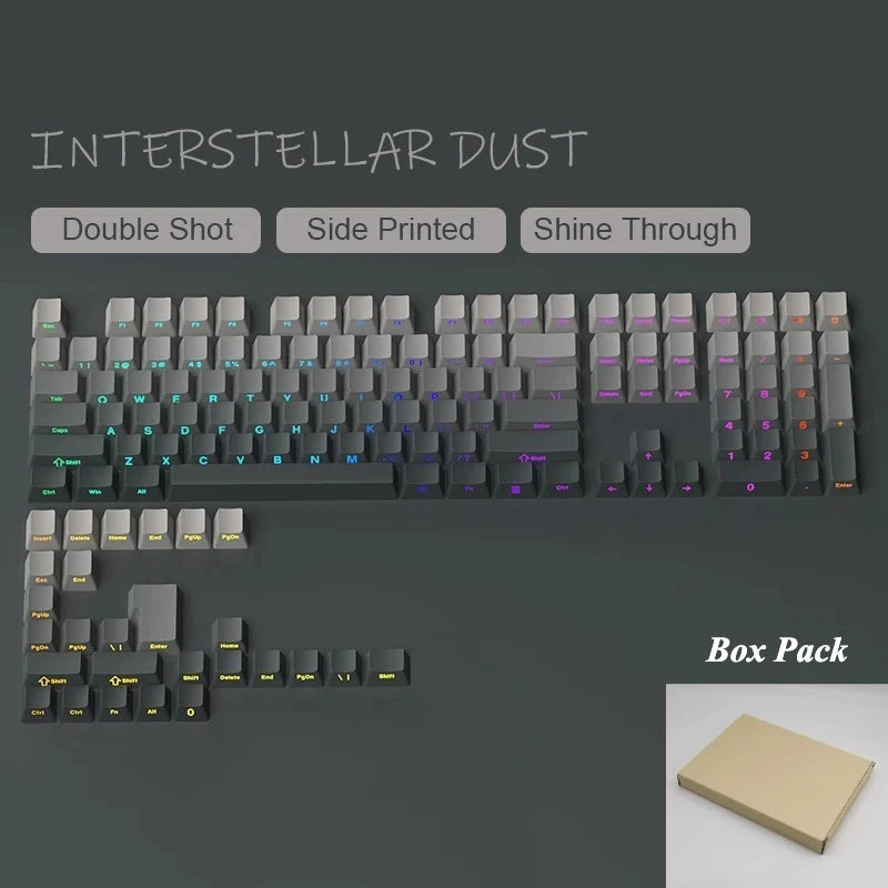 Gradient Keycaps 134 Keys OEM Profile PBT Double Shot Keycap For MX Switch Gaming Mechanical Keyboard Side Printed RGB Key Caps
