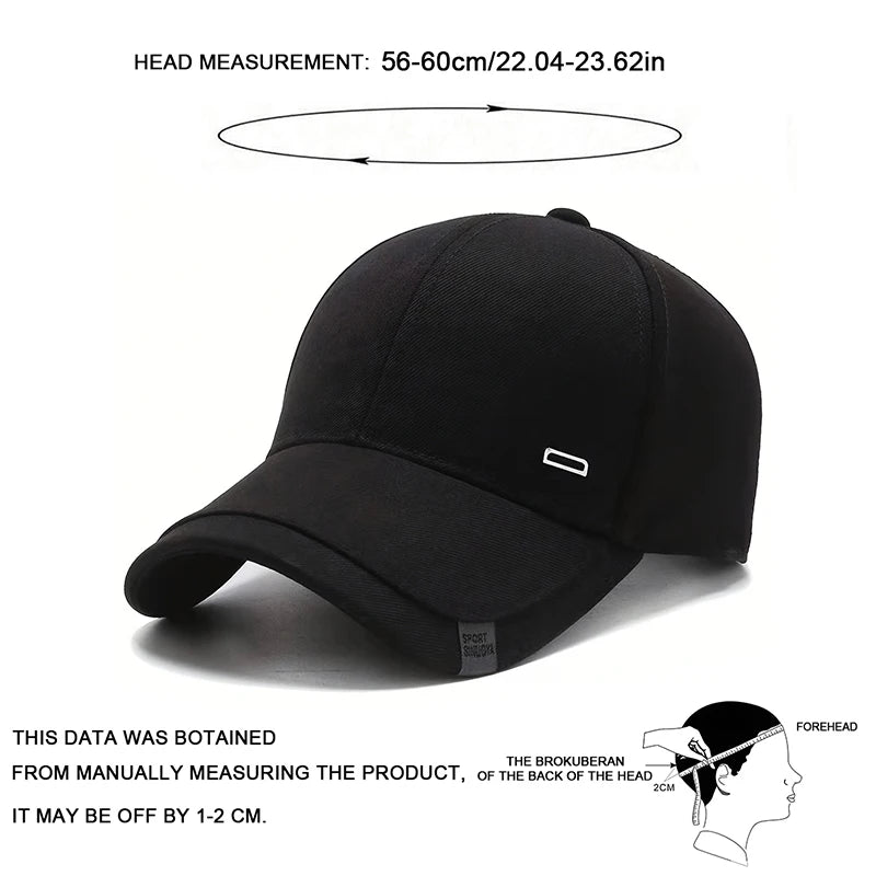 Unisex Square Silver Buckle Label Baseball Caps Spring and Autumn Outdoor Adjustable Casual Hats Hip Hop Cap Sunscreen Hat