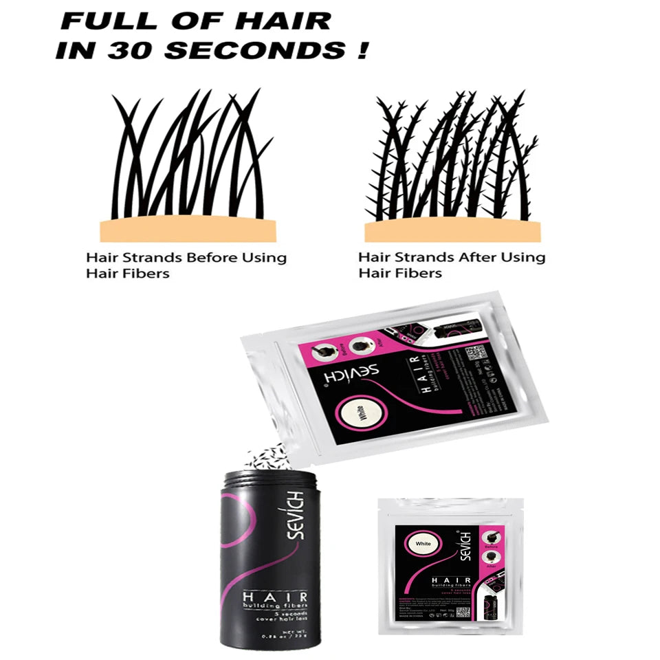 Sevich 10 Colors Hair Fiber 50g Hair Building Fiber Powder Keratin Instant Hair Growth Fiber Refill Hair Loss Hair Care Product