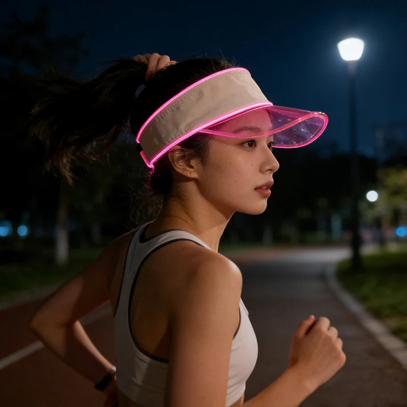Glowing Summer Sunshade Cap Holidays Outdoor Hiking Running Sports LED Hat NightClub Rave Party Luminous Accessories Travel Hats