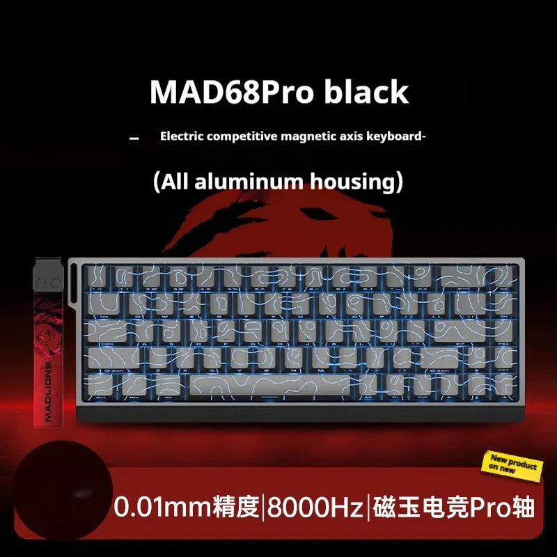 MADLIONS MAD60HE MAD68HE Magnetic Switch Keyboard Wired Mechanical Keyboard 8000Hz 0.01mmRT Valorant Gaming Keyboard Custom