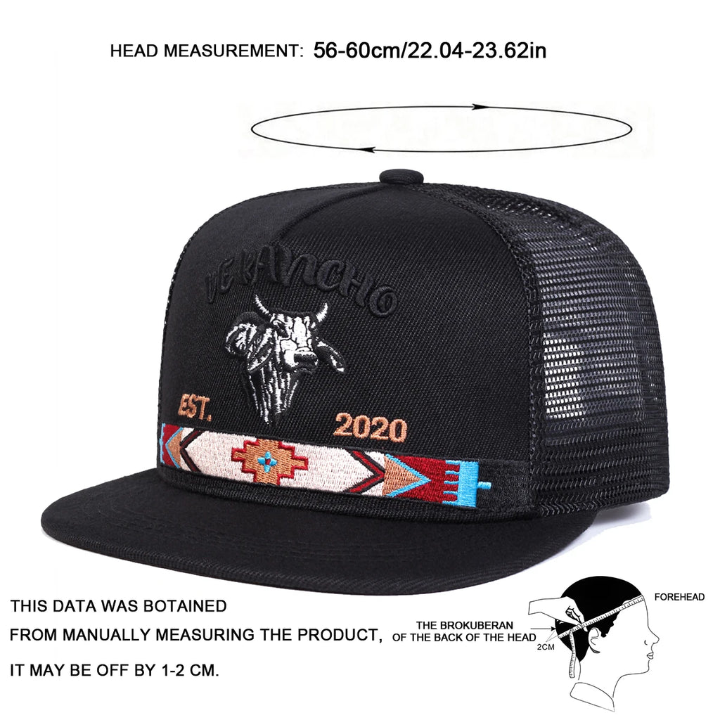 Unisex Bullhead Letter Embroidery Baseball Net Hat Spring Summer Outdoor Adjustable Casual Hip-hop Trucker Caps Sunscreen Hat