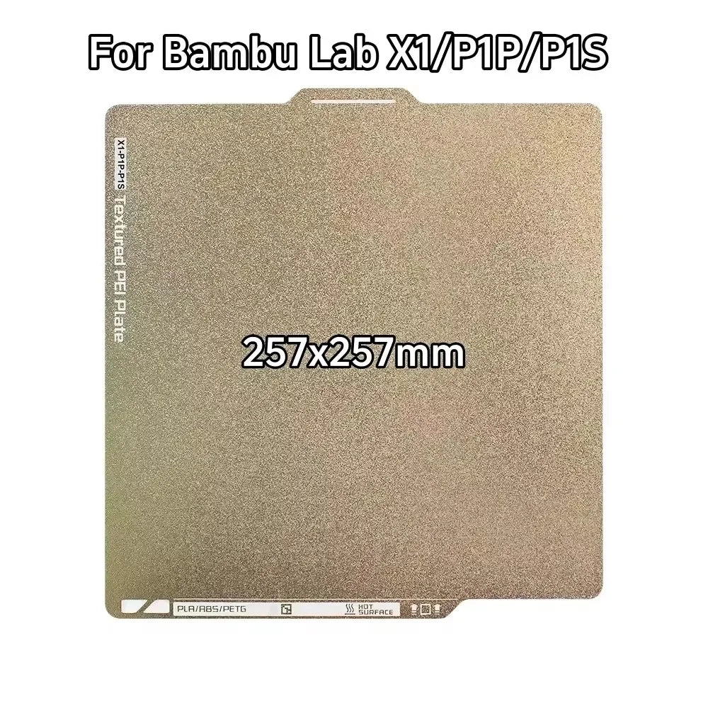 257x257mm Build Plate For Bambu Lab X1/P1P/P1S Texture Double Sided PEI Spring Steel Sheet For Bamboo Lab 3D Printer Accessories