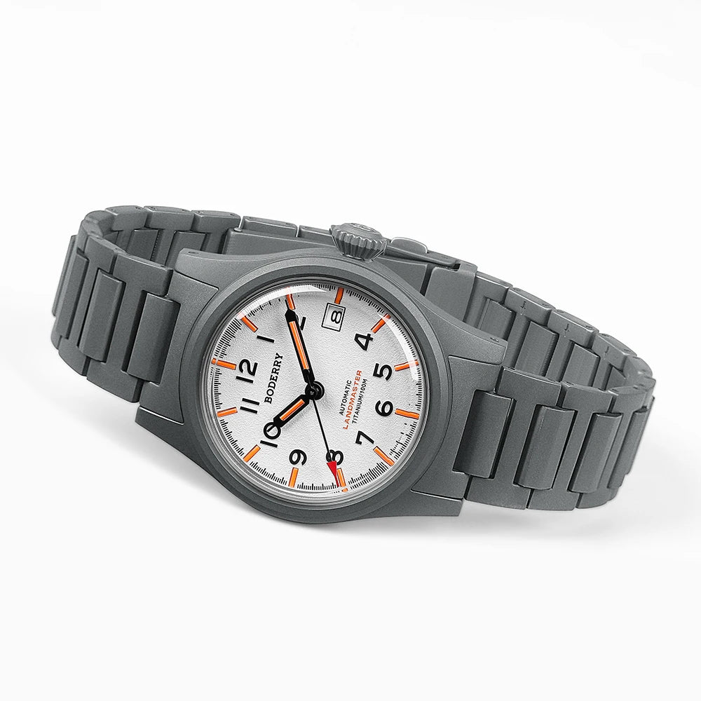 Boderry LANDMASTER Field Watches Titanium Automatic For Seiko Movement Sport 100M Waterproof Outdoor Dive Wristwatch Mens