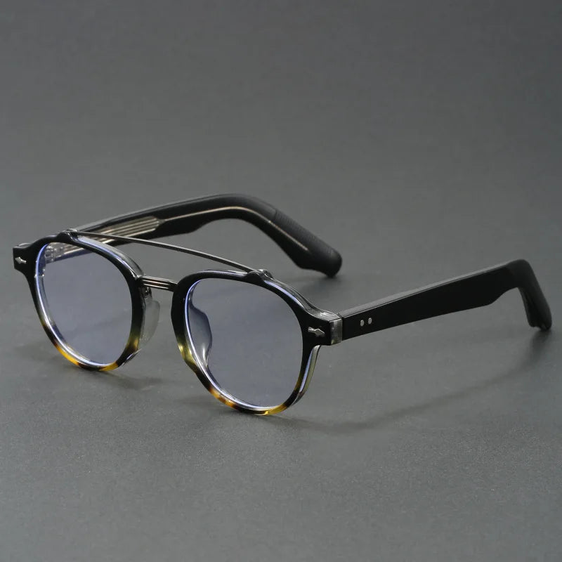 Designer Anti Blue Light Glasses Men's Retro Double Bridge Thickened Frame Fashion Optical Prescription Glasses for Women
