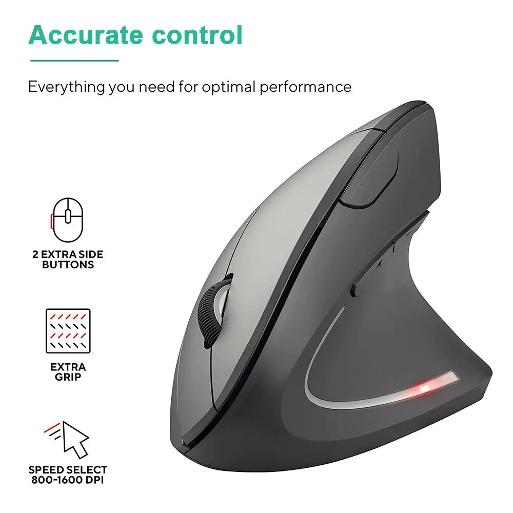 Vertical Ergonomic Gaming Mouse Wireless Rechargeable Gamer Mouse Kit Optical 2.4G Mouse For PC Laptop Computer Desktop USB Mice