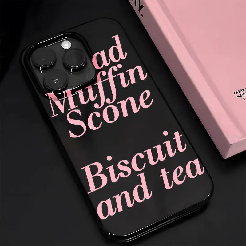 New Simple Pink English Pattern Phone Case For iPhone 16 15 11 13 14 12ProMax XR XS 78Plus MINI Shockproof Silica Gel Phone Case