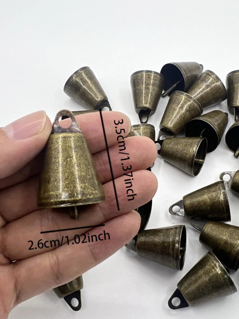 Festival Party - A pack of 20 antique bronze cast iron bells with loud and clear sound. Suitable for Christmas, Halloween, Easte