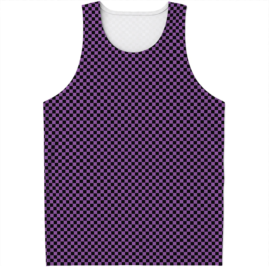 Simple Checkered Pattern Tank Tops Summer Fashion Streetwear 3D Printed Sleeveless T Shirts Casual Oversized Vest Mens Clothing