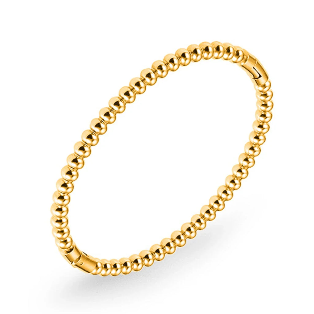 Round Ball Beaded Bracelets Bangles High Quality Stainless Steel Twist Balls Dots Bead Bangle for Women Jewelry