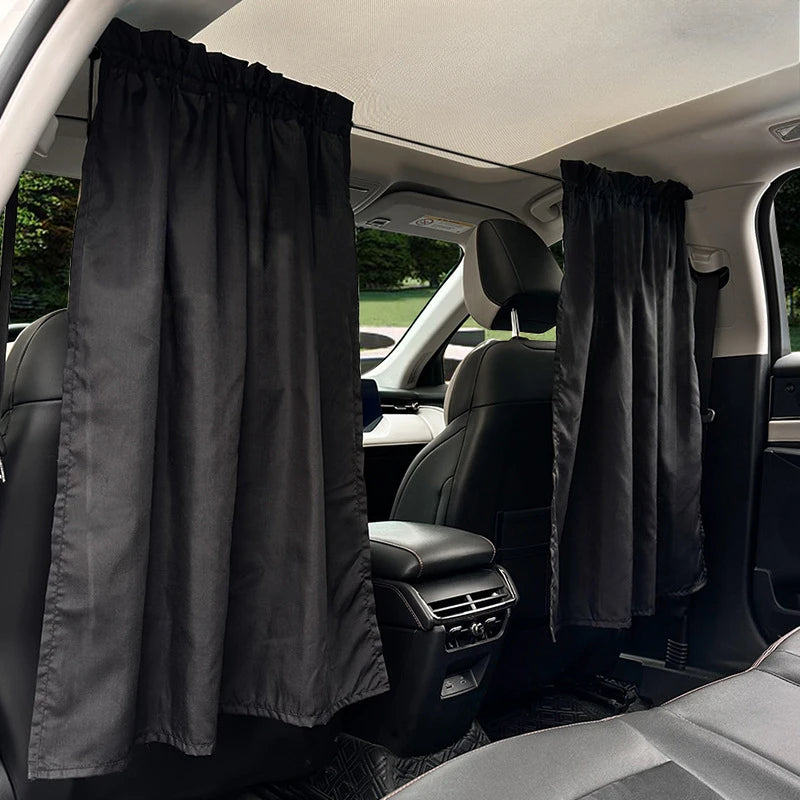 1pcs 140cm * 70cm Car Front and Rear Partition Curtains Privacy Four Season Universal Push Pull Type Sunscreen Insulation Simple
