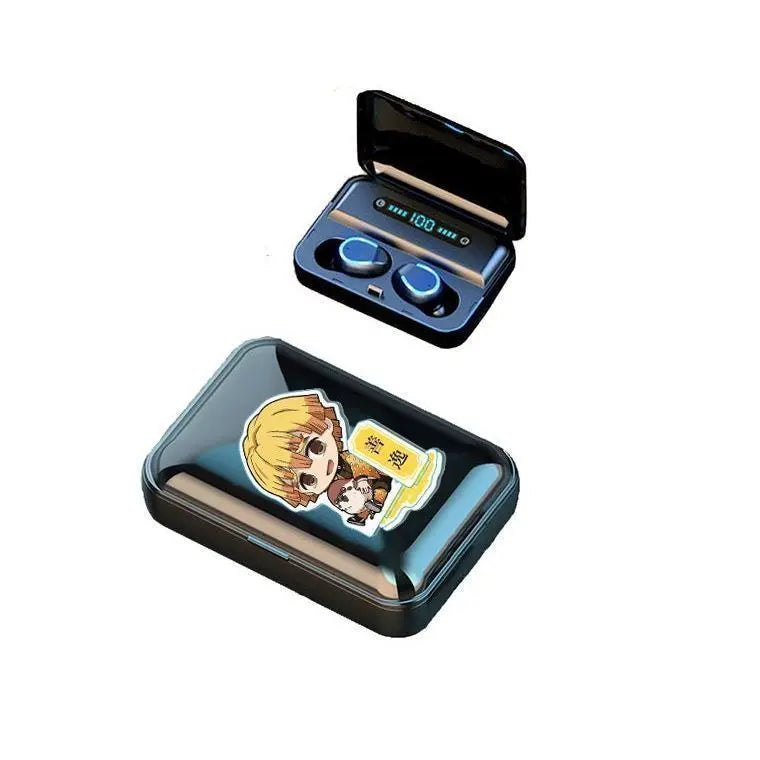 Demon Slayer Kamado Tanjirou Kamado Nezuko Cartoon Cute Bluetooth Headset Sports Fitness Convenient Wireless Charging Headset