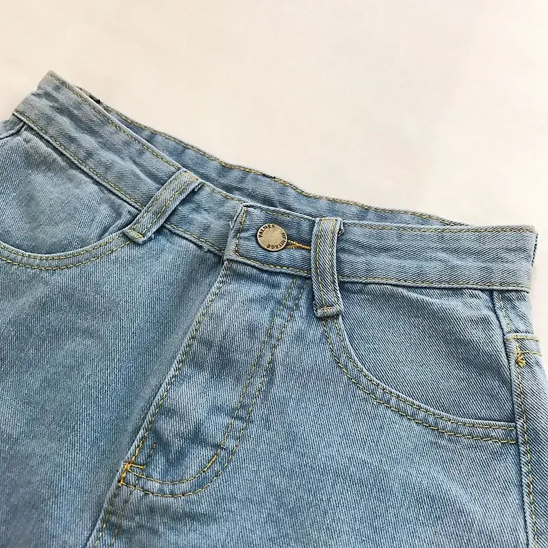 Women's Summer Skirt Casual Big Size Jeans A-line Short Skirt High Waist Denim Vintage Tassel Female Clothing DURIKIES
