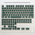 121 Keys Minimalist Keyboard Keycaps Emerald Green PBT Double Shot Keycaps Cherry Profile for MX Switches Mechanical Keyboard