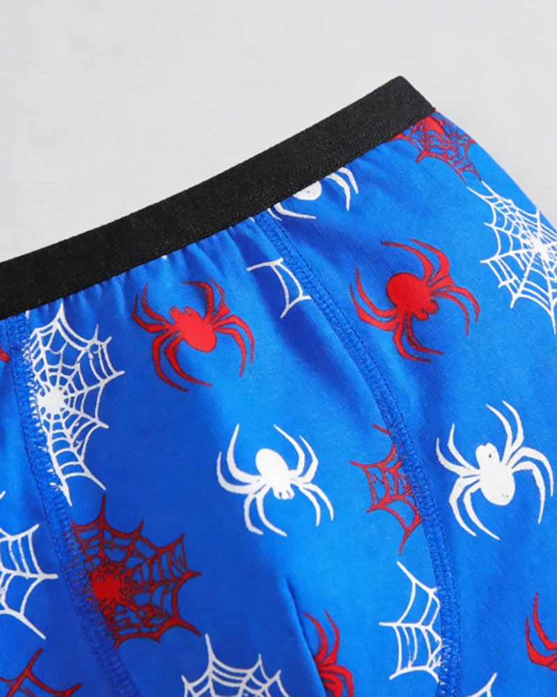 Boy Underwears: Comfortable Spider Print Boxer Briefs for Big Boys, 7-Pack, Sustainably Sourced Cotton