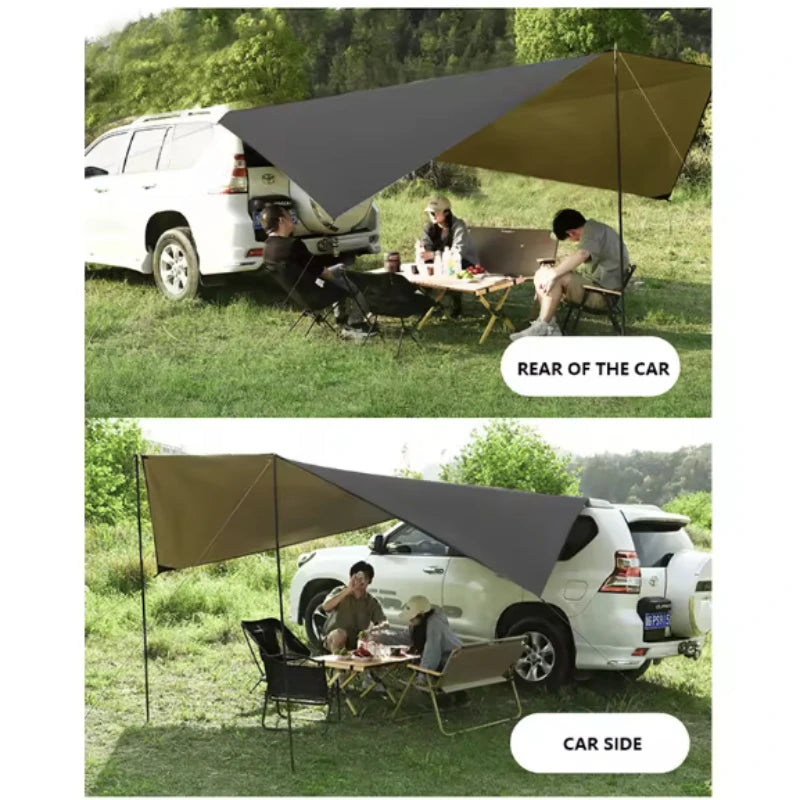 SUV car side canopy self-driving tour suction cup sunscreen silver-coated vinyl awning outdoor camping rear tent