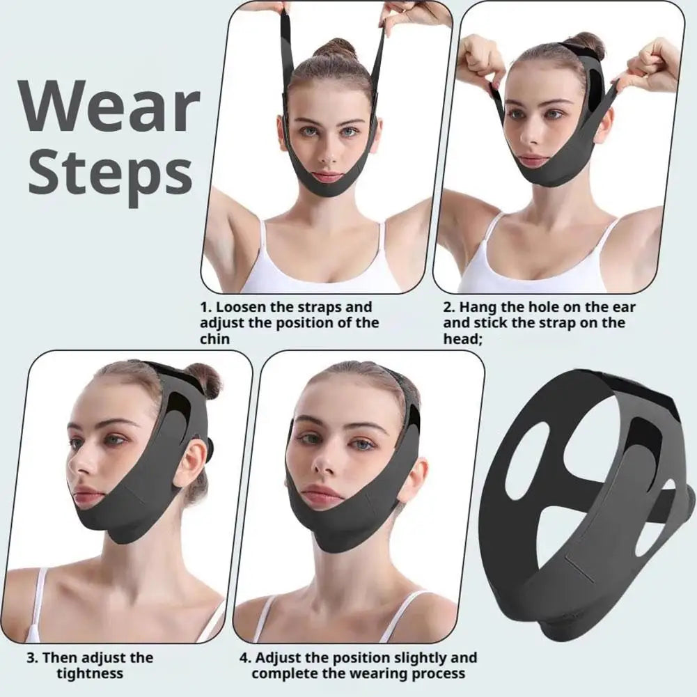 Full Face Shaping V Face Contour Lifting Facial Artifact Firm Nasolabial Folds Double Chin Improve Sleep Polyester Mask Bandage
