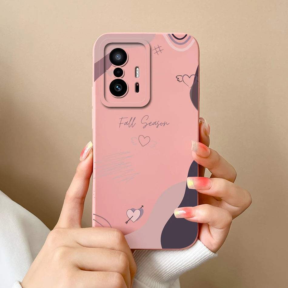 Love Heart Case For Xiaomi 11T Pro Back Cover Soft Liquid Silicone Full Protection Phone Covers For Xiaomi Mi 11t Pro 11 t Funda