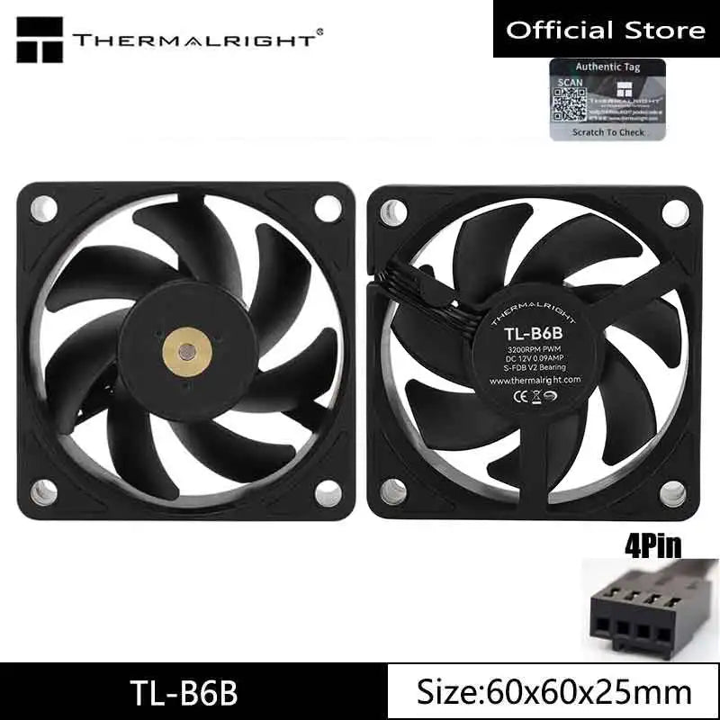 Thermalright TL-B6b chassis cooling fan, 60x60x25mm/3200rpm low noise and high-performance computer fan