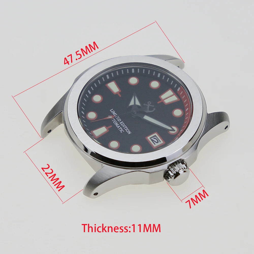 10ATM 41.5mm 316L Stainless Steel Fit Automatic NH35 NH36 NH38 NH70 Movement  28.5mm Dial Watch Case