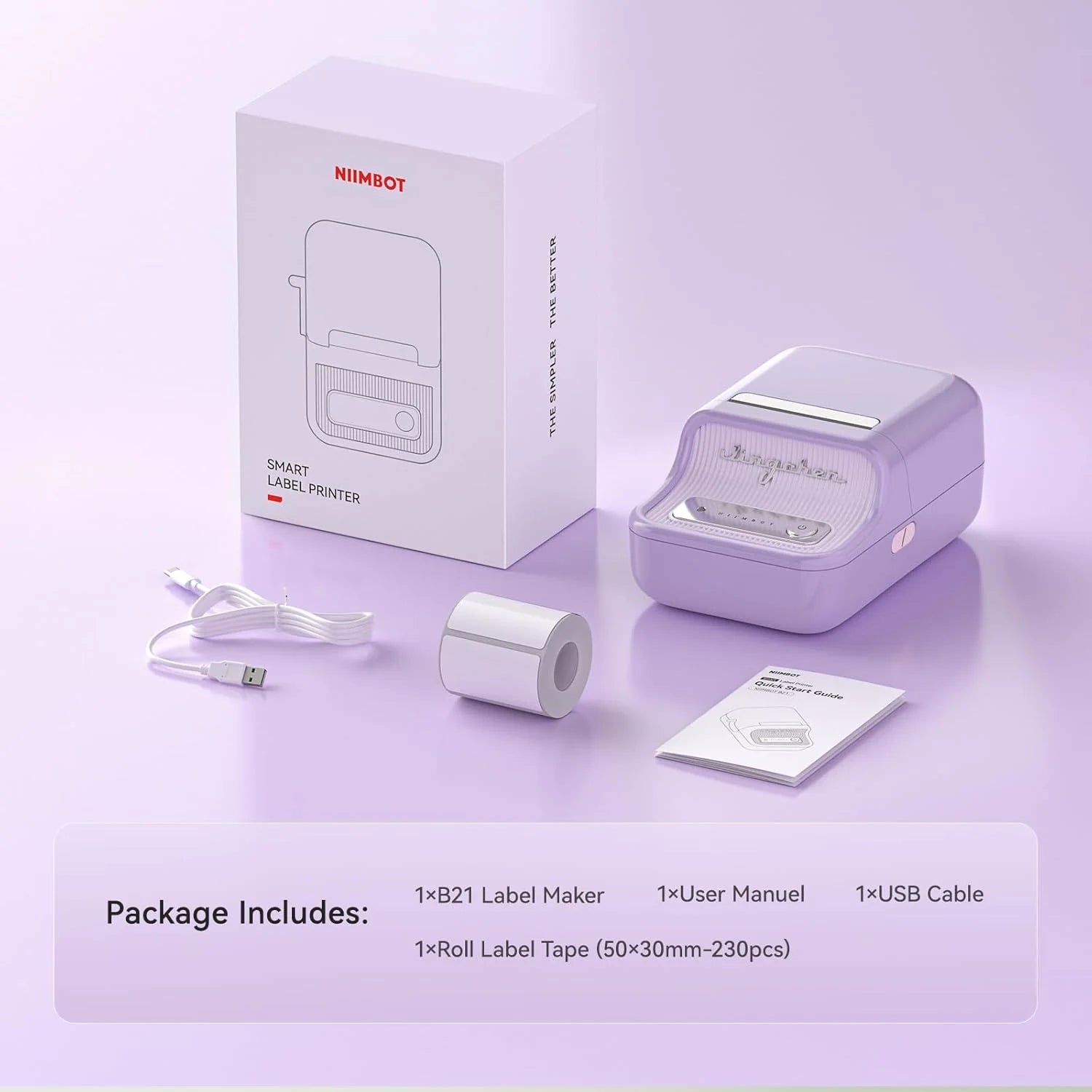 B21PRO 300dpi New NiiMbot B21 Mini Thermal Printer Wireless Barcode Label Maker Bluetooth Portable Adhesive for Office Home Use