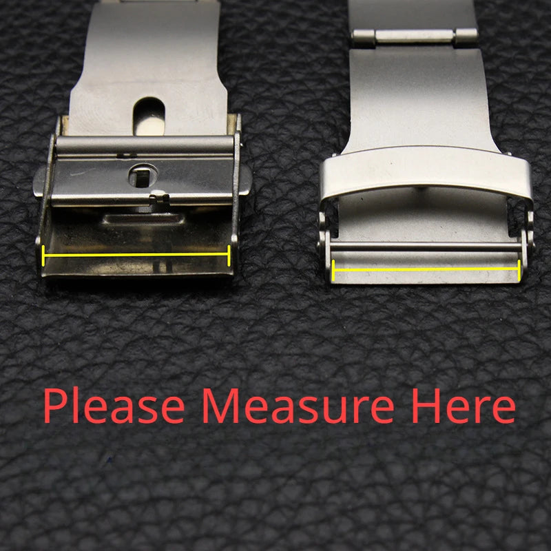 16mm 18mm 20mm 22mm Stainless Steel Watchband Clasp Folding Buckle Double Press Silver Black Gold Watch Repair Accessories