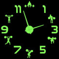 Weightlifting Fitness Room Wall Decor DIY Giant Wall Clock Mirror Effect Powerlifting Frameless Large Wall Clock GYM Wall Watch