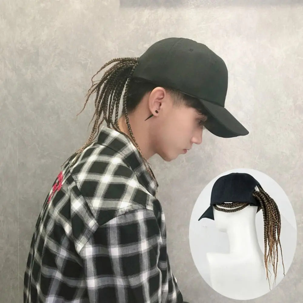 Baseball Cap Wig Hip Hop Hat Daily Wear Synthetic Wig Wig Hair Dreadlocks Cap Peaked Cap Dirty Hair Braid Sun Visor Hats