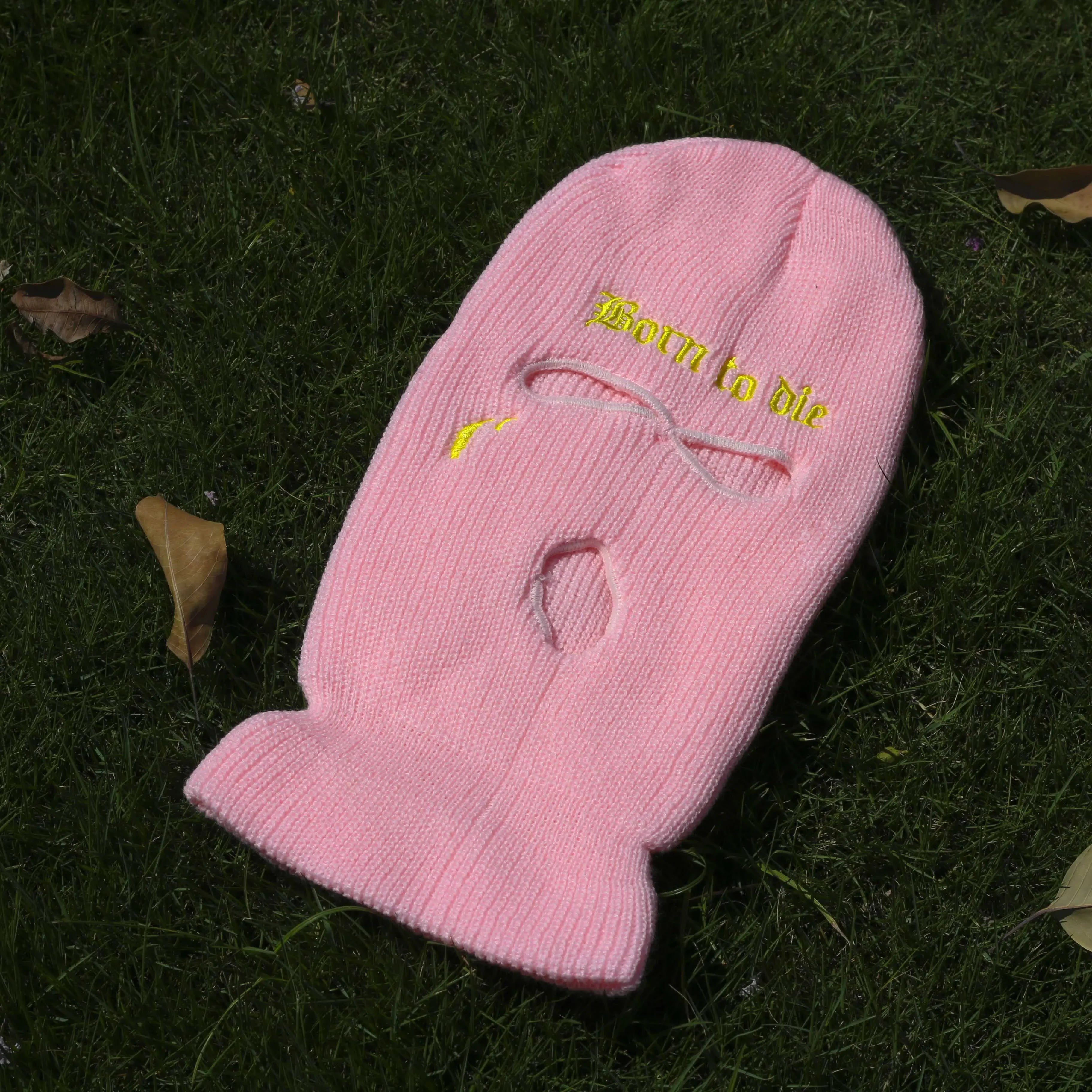 Embroidery Balaclava 3 Hole Full Face Mask Army Tactical Mask Ski Winter Hat Halloween Party Balaclava Cycling Hedging Cap