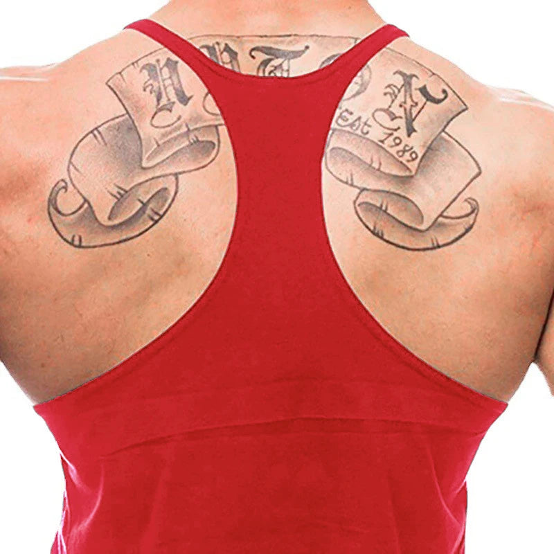 Men's Summer Running Vest Poure Cotton Sleeveless Shirt Loose Fitness Stringer Gym Workout Sports Apparel  Breathable Tank Tops